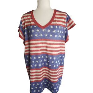 4th July Patriotic Tunic Red White and Blue Size 2XL